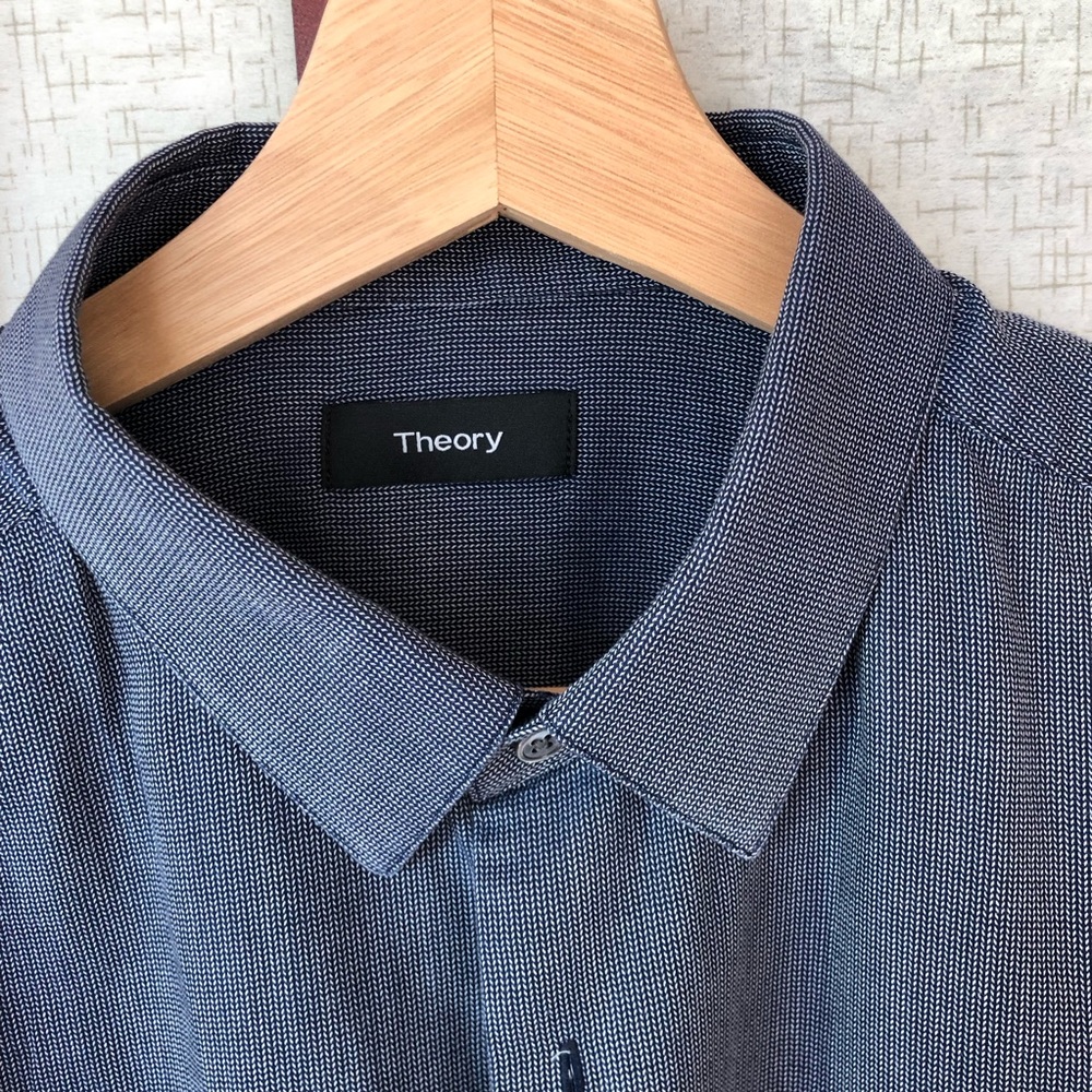 Theory Men's Textured Navy Shirt